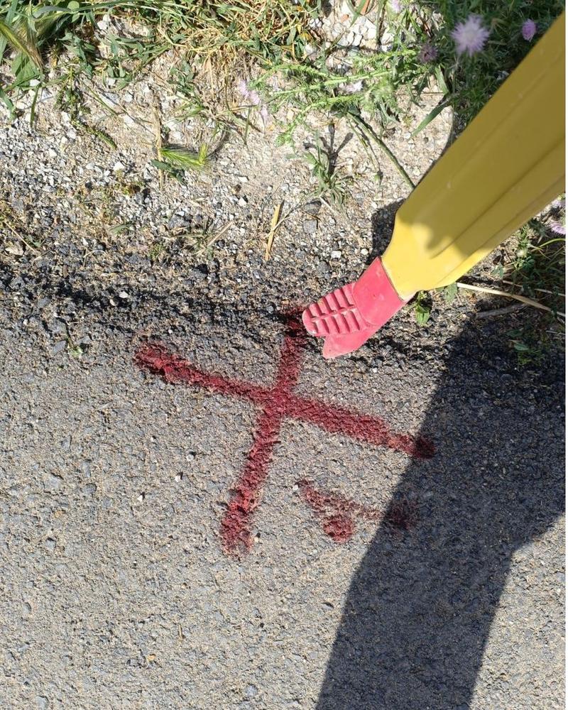 Rattachement GNSS sur une croix de repère