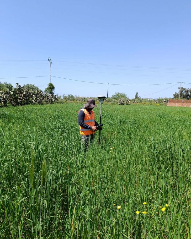 Boundary survey on farmland