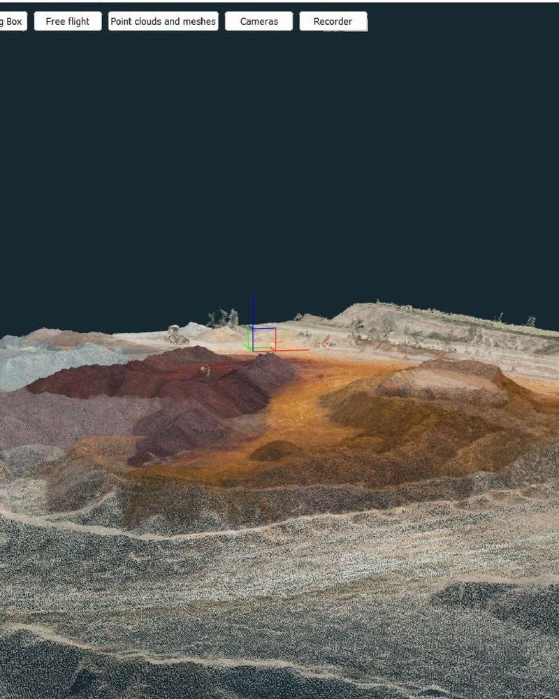 Modèle 3D d'une carrière pour cubature