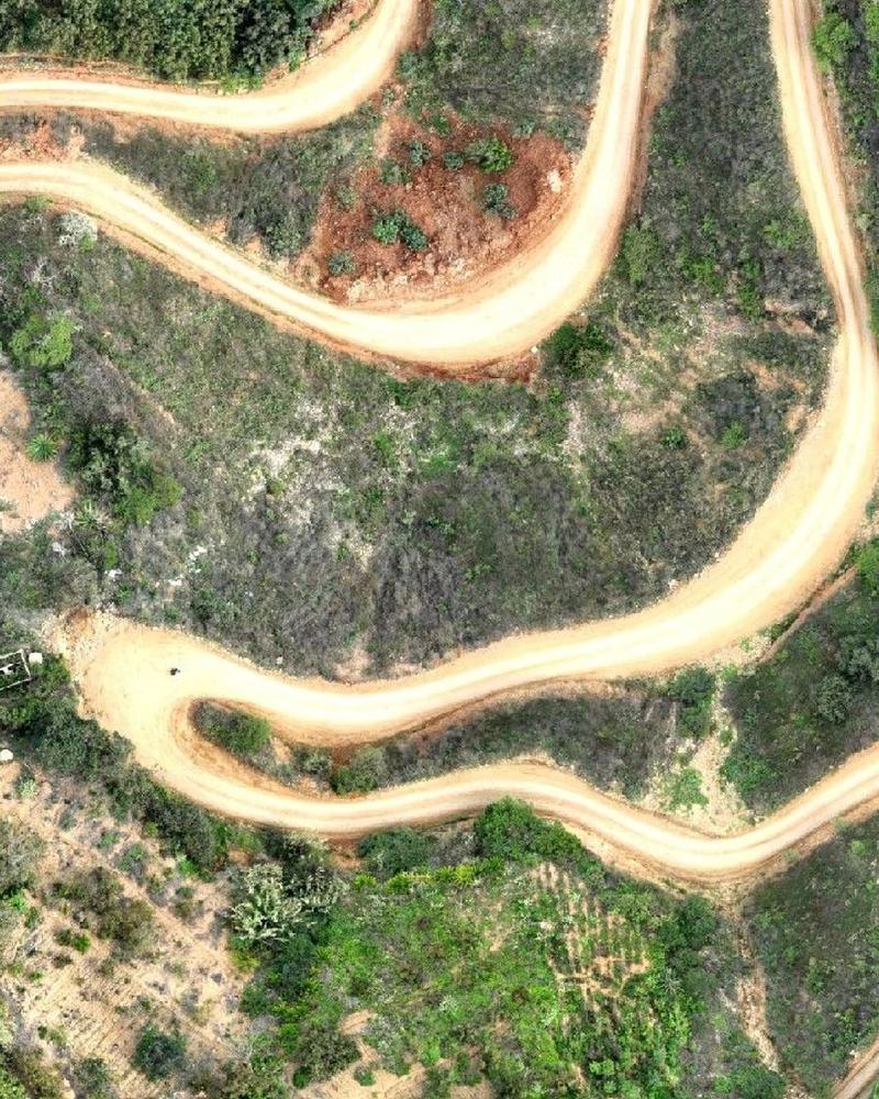 Orthophoto d'un tracé routier