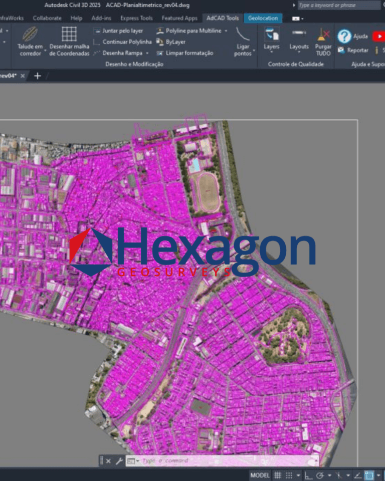 Plan cadastral urbain sous AutoCAD Civil — Hexagon GeoSurveys, Ingénieur Géomètre Topographe