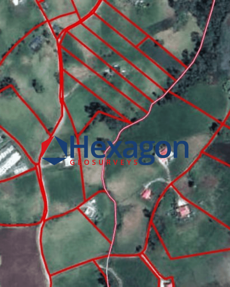 Parcelles cadastrales sur photo aérienne — Hexagon GeoSurveys, Ingénieur Géomètre Topographe
