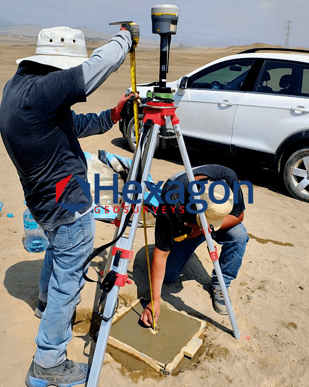 Mesure GPS RTK d'une borne cadastrale par un Ingénieur Géomètre Topographe au Maroc