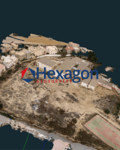 Modèle 3D d'un village côtier par photogrammétrie — Hexagon GeoSurveys