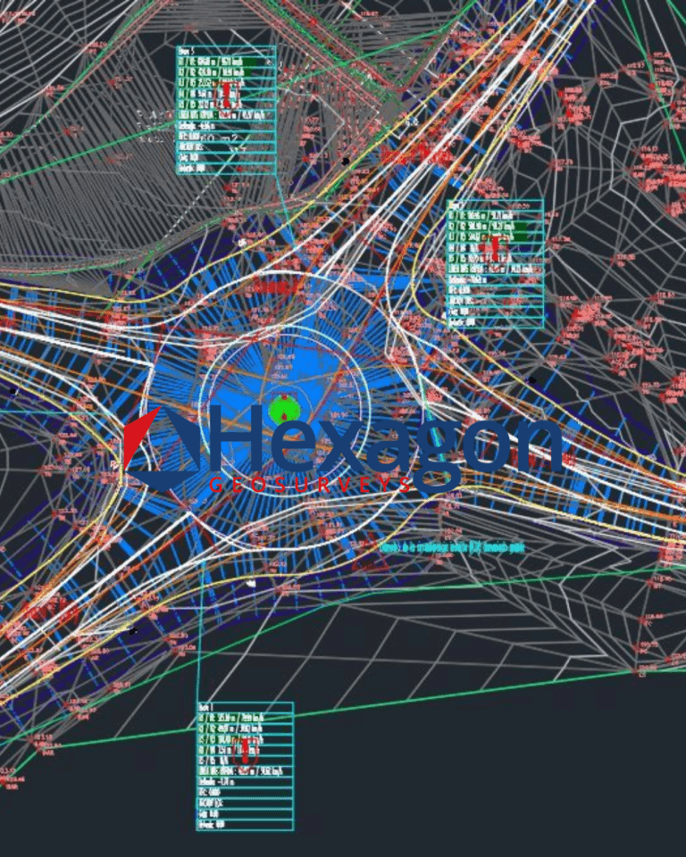 Plan d'aménagement d'un giratoire (Civil 3D) — Hexagon GeoSurveys, Ingénieur Géomètre Topographe