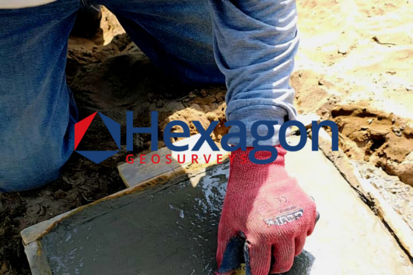 pose-borne-geodesique-beton-hexagon-geosurveys-casablanca