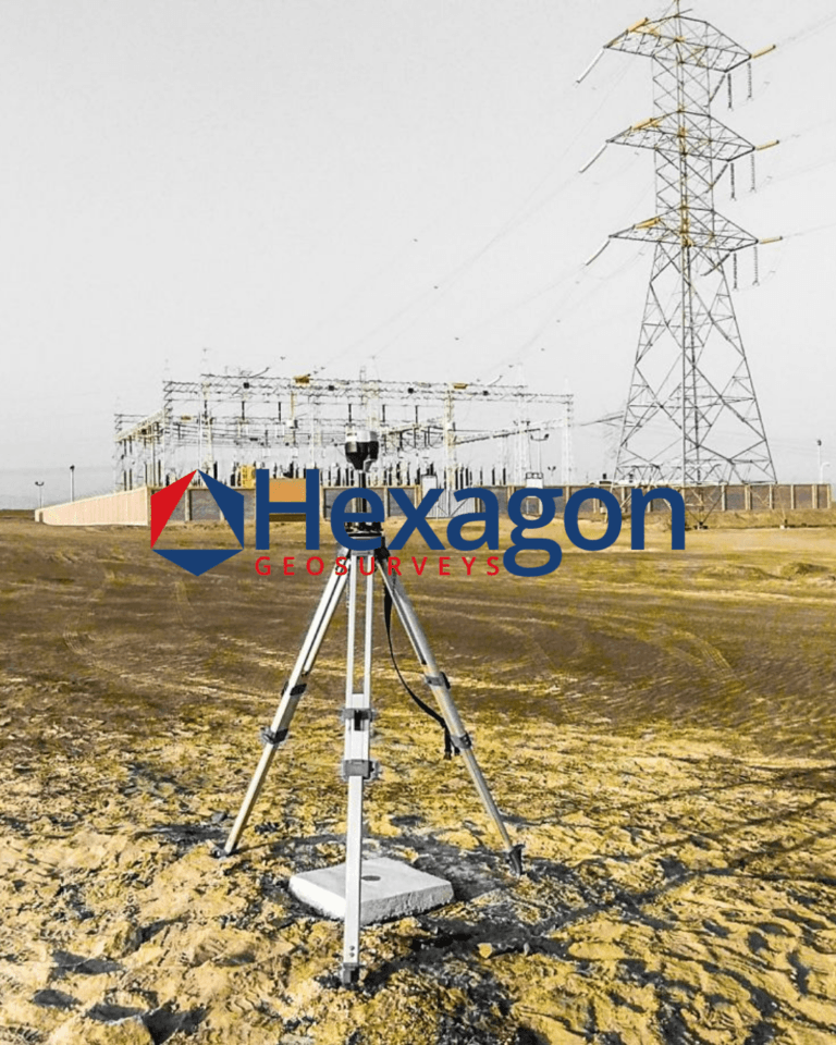 Levé GNSS d'un poste électrique haute tension — Hexagon GeoSurveys, Ingénieur Géomètre Topographe