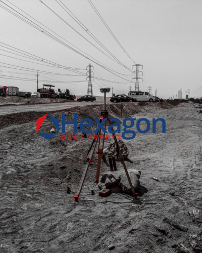 rtk-base-tripod-roadworks-high-voltage-pylons-morocco