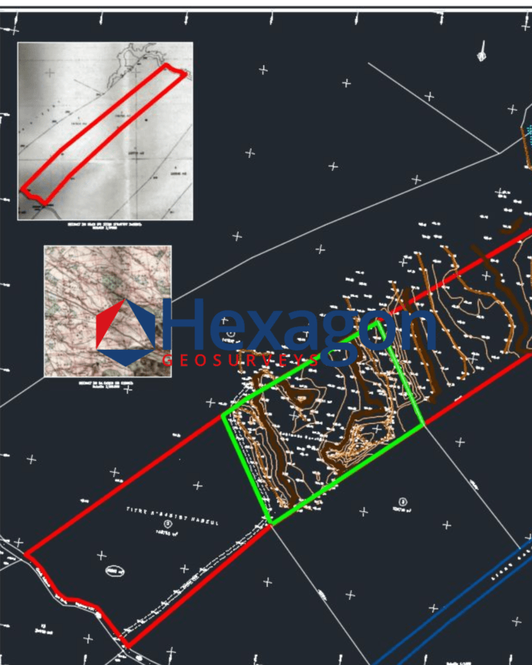 Plan de morcellement établi au bureau — Hexagon GeoSurveys, Ingénieur Géomètre Topographe