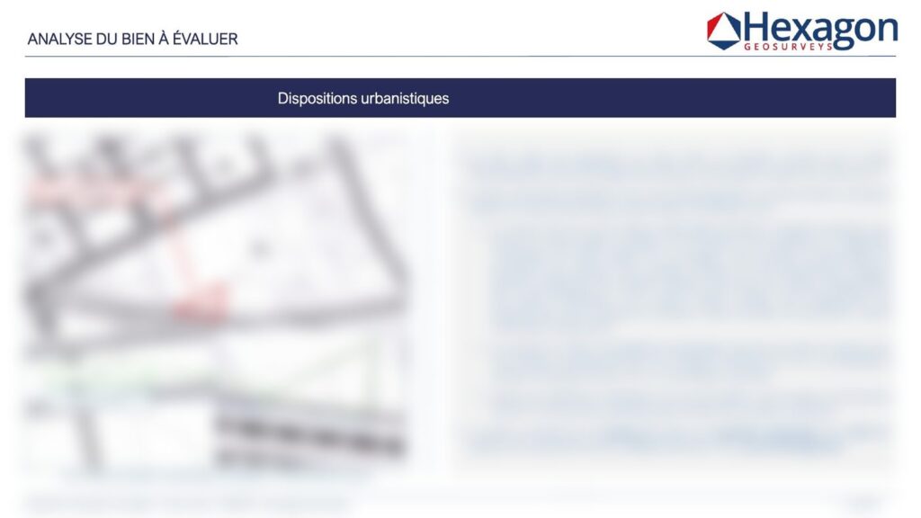 Extrait de rapport d'expertise immobilière — dispositions urbanistiques — Hexagon GeoSurveys