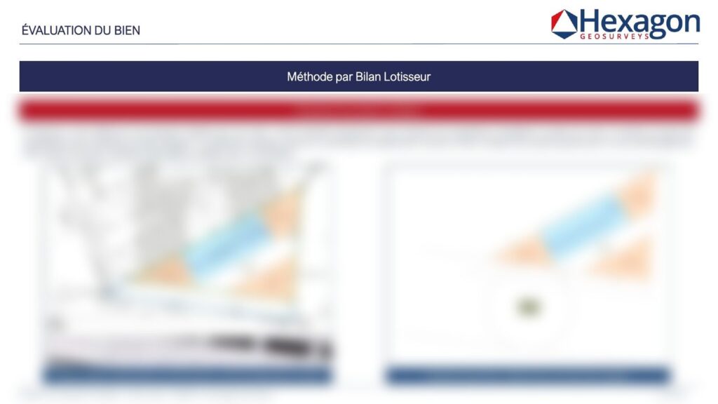 Extrait de rapport d'expertise immobilière — méthode du bilan lotisseur — Hexagon GeoSurveys